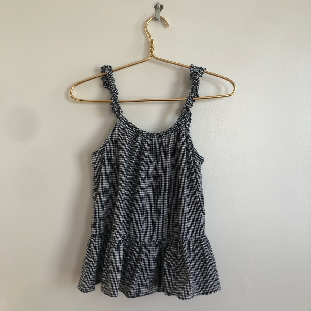 Madewell Gingham Black & White Top